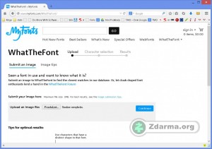 Domovská stránka WhatTheFont