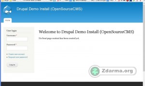 Čistý, nainstalovaný redakční systém Drupal