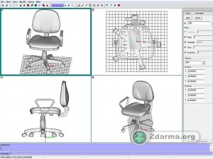 AutoQ3D: model kancelářské židle