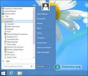 Start Menu 8 startovací menu ve Windows 8