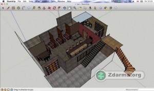 Hlavní okno SketchUp Make