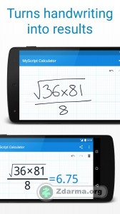 Zápis odmocniny ve zlomku za pomocí MyScript Calculator