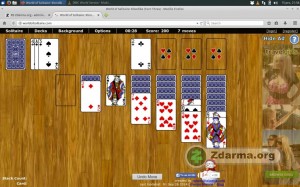 Snímek z průběhu hry Solitaire