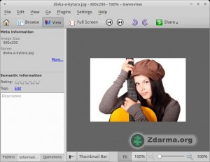 Zobrazení obrázku v programu Gwenview