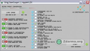 RetroPaint s možnostmi nastavení počtu barev