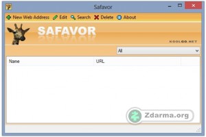 Hlavní okno programu Safavor
