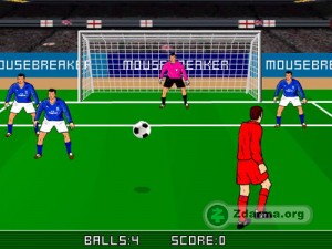 Kop na branku ve hře Football Volley Challenge