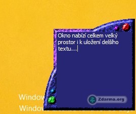 Pole pro samotný text, které je nevelké (neruší), ale obsahuje více jak 10 řádek