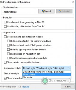 Výběr skinu je třeba navolit už před instalací programu