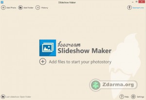 Prostředí programu Icecream Slideshow Maker