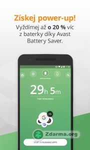 prostředí aplikace Avast Battery Saver