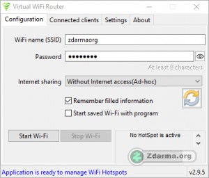 Vytvoření WiFi hotspotu