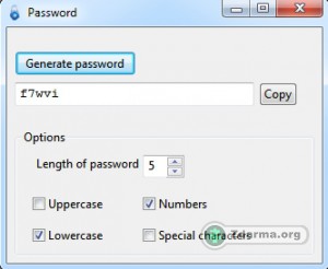 Hlavní rozhraní Pascal Password Generator