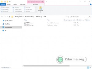 Složka s inf a sys souborem