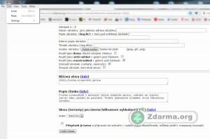 Rozhraní programu --shots po sejmutí screenshotu
