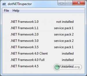 Informace o nainstalovaném frameworku