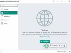 Rozhraní aplikace Kaspersky Password Manager