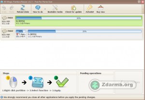 Hlavní obrazovka program IM-Magic Partition Resizer