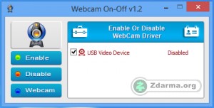 Vypnutí webkamery