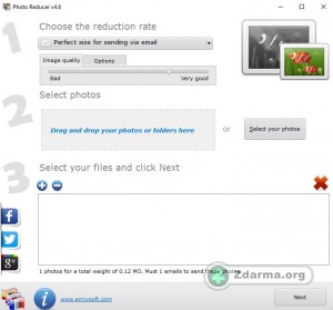 Rozhraní programu Photo Reducer