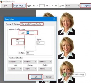 práce v programu - nastavení fotografie