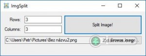 nastavení částí, na které program obrázek rozřeže