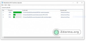 nahrávání v OneDrive Uploader je snadné - lze přesunout i více souborů