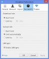 Nastavení případného omezení rychlosti uploadu a downloadu