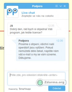 Okno chatu Smartsupp