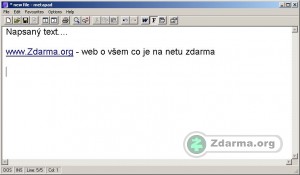 Okno textového editoru Metapad
