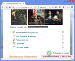 Pohled na kurz v systému Moodle