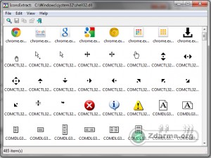 Ukázka ikon nalezených v procesu Chrome
