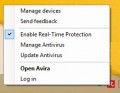 Rychlé menu oznamovací oblasti Windows
