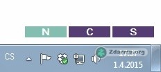 Aktivní režim, kdy je zapnutý Num Lock a zbývající dvě (Scroll a Caps Lock) jsou vypnuty