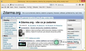 Prohlížeč Safari s načtenou webovou stránkou