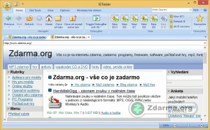 IETester s načteným webem