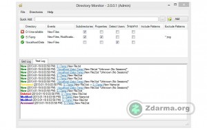 Directory monitor s přehledem změn v adresářích a nastavením