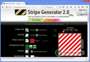 Stripe Generator generátor pruhovaného pozadí s možnostmi nastavení