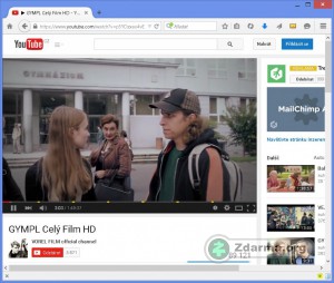 Přehrávání filmu Gympl na YouTube (Tomáš Vorel jr.)