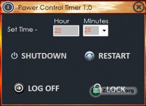Nastavení vypnutí, restartování, uzamčení nebo odhlášení uživatele v Power Control Timer