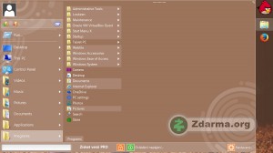 Nabídka tlačítka start s již pozměněnou ikonou