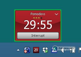 Odpočet pracovního intervalu programu Tomighty