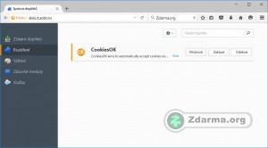 CookiesOK mezi rozšířeními prohlížeče Mozilla Firefox