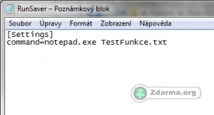 RunSaver - nastavení programu