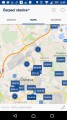 Dostupné stanice vyobrazené na mapě