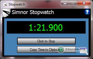 Měření času v Simnor Stopwatch