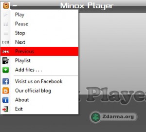 Menu programu je skromné, avšak efektní