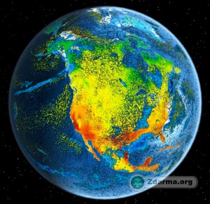 Ukázka mapy v MeteoEarth