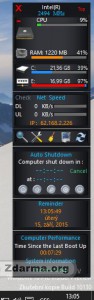 Panel aplikace W8 Sidebar
