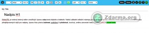Hlavní okno editoru WriteURL s ukázkou funkcí